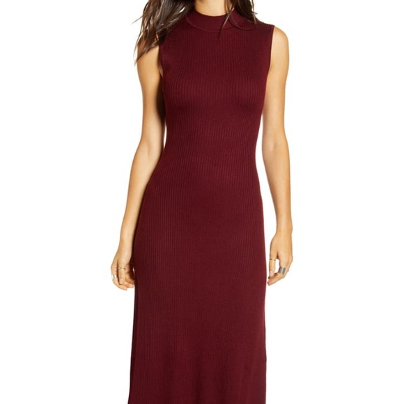 all in favor ribbed midi dress all in favor cozy ribbed midi dress That's A Wrap Cozy Rib Midi Dress Saddle / S by Project Social T